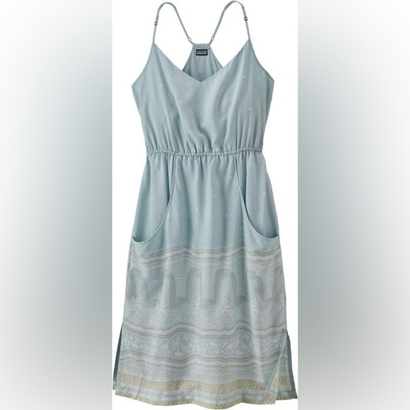 Patagonia Lost Wildflower Midi Racer Back Pockets Dress Size XS - Picture 12 of 12